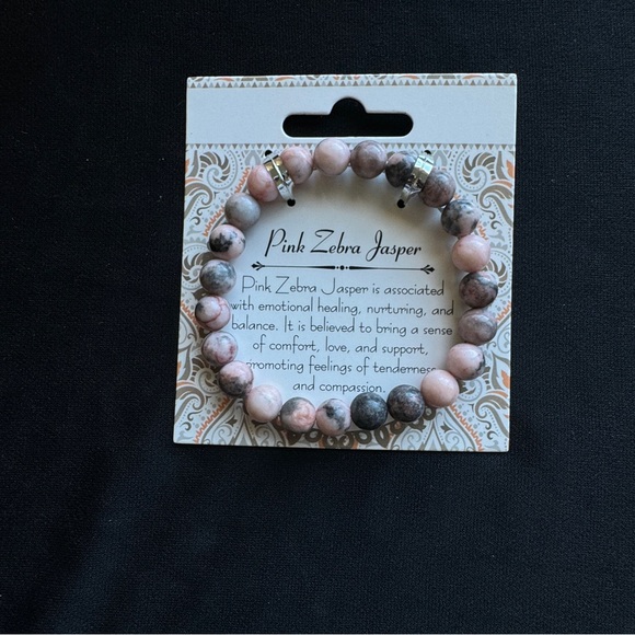 New Healing Stone Pink Zebra Jasper Bead Stretch Bracelet Balance Self Love Joy - Picture 9 of 9